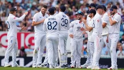 England's bowler Jamie Overton (second from left) announced break from red-ball cricket (PTI) England's bowler Jamie Overton (second from left) announced break from red-ball cricket (PTI)