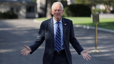 White House trade advisor Peter Navarro speaks to photographers on the West Wing driveway at the White House in Washington, D.C. (REUTERS)