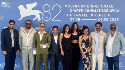 The team of Songs of Forgotten Trees at the Venice Film Festival.
