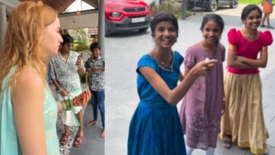 At a Kerala wedding, a Polish woman stunned girls by conversing in Malayalam. (Instagram/emiliainkerala) At a Kerala wedding, a Polish woman stunned girls by conversing in Malayalam. (Instagram/emiliainkerala)