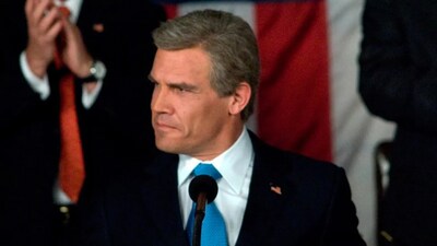 In W. actor Josh Brolin transformed into George W. Bush. His casting came through after Harrison Ford and Christian Bale dropped out of the project. In W. actor Josh Brolin transformed into George W. Bush. His casting came through after Harrison Ford and Christian Bale dropped out of the project.