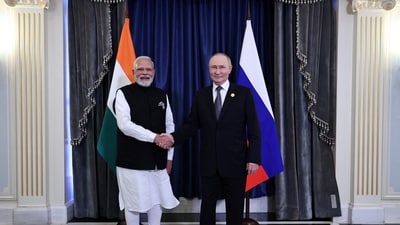PM Modi and Russian President Vladimir Putin held a bilateral meeting on the sidelines of the SCO Summit and emphasised that India-Russia's close cooperation is critical not just for both countries but for global peace and security.&nbsp; (Reuters)