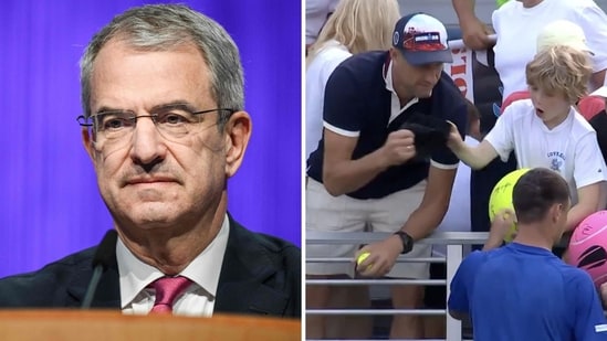 Laurent Freixe was removed as the CEO of Nestlé (L), and Piotr Szczerek, who apologised after the cap-snatching scandal (R). (AFP, File Photo)