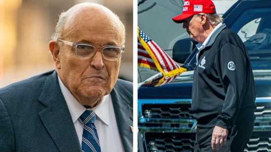 Rudy Giuliani (L) and Donald Trump (R) have become the subjects of conspiracy theories.