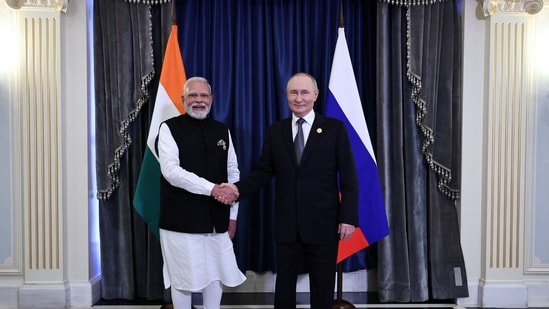PM Modi and Russian President Vladimir Putin held a bilateral meeting on the sidelines of the SCO Summit and emphasised that India-Russia's close cooperation is critical not just for both countries but for global peace and security.&nbsp;(Reuters)