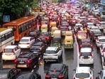 Heavy traffic jam at ITO. (ANI Video Grab) Heavy traffic jam at ITO. (ANI Video Grab)