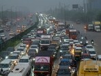 Gurugram: Vehicles stuck in a traffic jam along the Delhi-Gurugram expressway amid rainfall, in Gurugram, Monday, Sept. 1, 2025. (PTI Photo)(PTI09_01_2025_000316B) Gurugram: Vehicles stuck in a traffic jam along the Delhi-Gurugram expressway amid rainfall, in Gurugram, Monday, Sept. 1, 2025. (PTI Photo)(PTI09_01_2025_000316B)