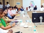 Pimpri Chinchwad Municipal Corporation (PCMC), in collaboration with the Pune Metro Rail Corporation (Maha-Metro), held a meeting at the Phugewadi Metro office on Monday. (HT PHOTO)