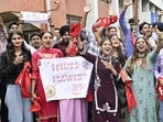Supporters of the CSF alliance gather for a rally on the last day of the campaigning at Shri Guru Gobind Singh College, Sector 26, in Chandigarh on Monday. (Ravi Kumar/HT)