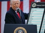 President Donald Trump holds a chart as he delivers remarks on reciprocal tariffs at the White House in Washington, April 2. President Donald Trump holds a chart as he delivers remarks on reciprocal tariffs at the White House in Washington, April 2.
