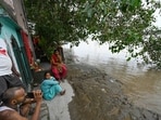 A view of the Yamuna River in Delhi, where water levels have been rising sharply due to heavy discharge from the Hathnikund barrage. A view of the Yamuna River in Delhi, where water levels have been rising sharply due to heavy discharge from the Hathnikund barrage.