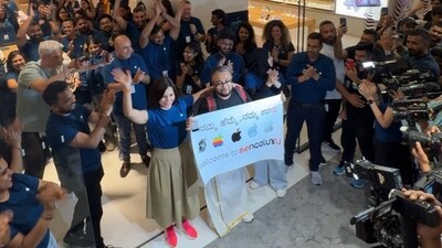 Apple Hebbal Store opened for the public today, on September 2. (HT)