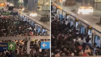 A scene from a metro station in rain-battered Gurgaon. (Screengrab) A scene from a metro station in rain-battered Gurgaon. (Screengrab)