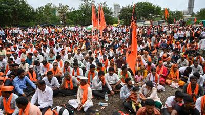 Supporters of Jarange-Patil in Mumbai. (HT PHOTO) Supporters of Jarange-Patil in Mumbai. (HT PHOTO)
