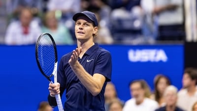 Jannik Sinner of Italy celebrates his victory over Alexander Bublik of Kazakhstan in the fourth round of the men’s singles at the US Open (IMAGN IMAGES via Reuters Connect)
