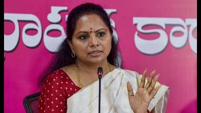 Telangana legislator K Kavitha was on Tuesday suspended from the Bharat Rashtra Samithi (BRS). (PTI PHOTO) Telangana legislator K Kavitha was on Tuesday suspended from the Bharat Rashtra Samithi (BRS). (PTI PHOTO)