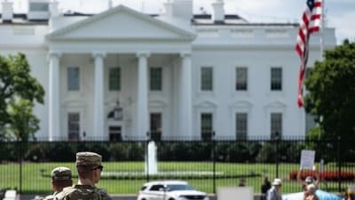 Mysterious black bag hurled from White House window, triggering online speculations (Photo by ANDREW CABALLERO-REYNOLDS / AFP) (AFP) Mysterious black bag hurled from White House window, triggering online speculations (Photo by ANDREW CABALLERO-REYNOLDS / AFP) (AFP)