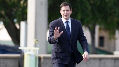 US Secretary of State Marco Rubio arrives to board his plane at Homestead Air Reserve Base in Homestead (AFP)