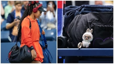 Naomi Osaka and her custom Labubu dolls at the US Open 2025. Naomi Osaka and her custom Labubu dolls at the US Open 2025.