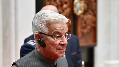 Pakistan's defence minister, Khawaja Muhammad Asif, is in China's Qingdao. (AFP)