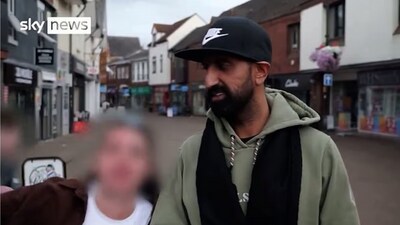 Zahin, a UK-based businessman, faced racist abuse during an interview with Sky News. (YouTube/Sky News)