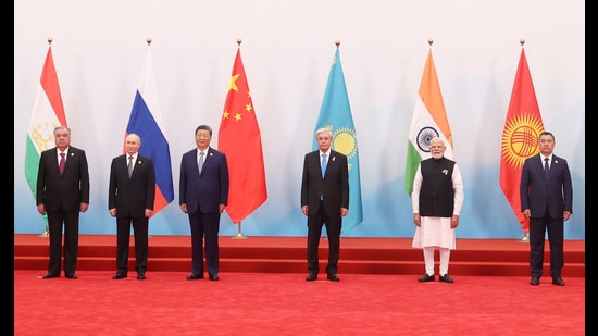 The SCO joint declaration expressed the bloc’s opposition to “unilateral coercive measures” of an economic nature that go against the rules of the World Trade Organisation and negatively affect the global economy. (DPR PMO/ANI)