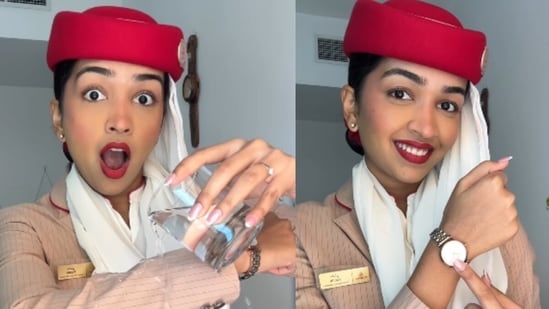 An Indian Emirates flight attendant shared facts about the airline’s beige uniform. (Instagram/panthi_22)