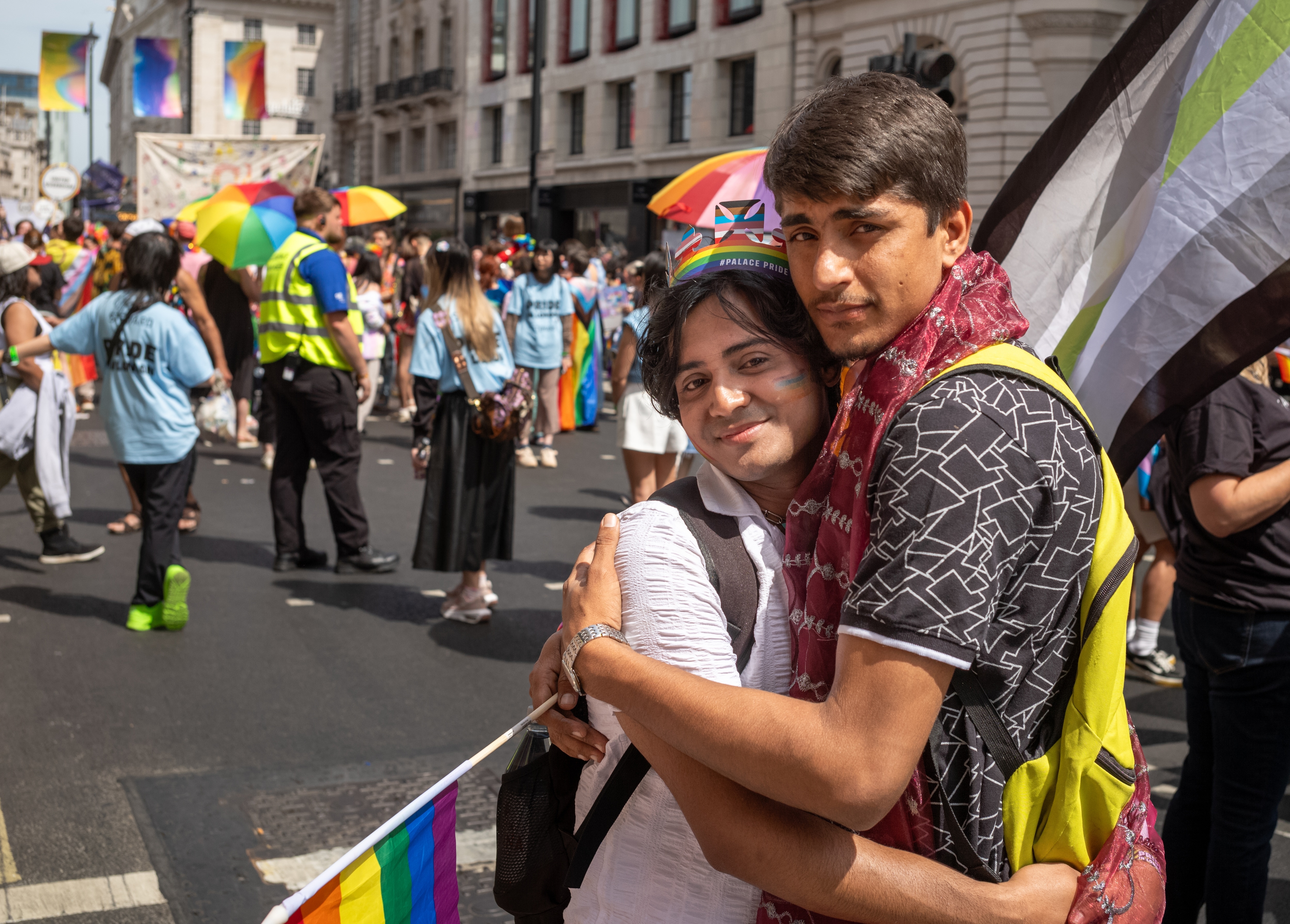 A South Asian gay couple at the annual Pride parade in London (Shutterstock) A South Asian gay couple at the annual Pride parade in London (Shutterstock)