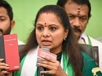 Bharat Rashtra Samithi (BRS) leader and MLC Kalvakuntla Kavitha. (HT PHOTO) Bharat Rashtra Samithi (BRS) leader and MLC Kalvakuntla Kavitha. (HT PHOTO)