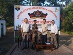 The ceremonial handing over was attended by officials and troops from Assam Rifles and representatives of the Manipur Art and Culture Department. The ceremonial handing over was attended by officials and troops from Assam Rifles and representatives of the Manipur Art and Culture Department.