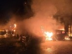 While nearly 50 cars were parked at the facility at the time, firefighters managed to douse the fire and no casualties were reported.