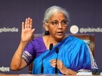 Union finance minister Nirmala Sitharaman addresses the media regarding the 56th GST Council meeting, in New Delhi, Wednesday, Sept. 3, 2025.   