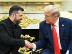 Ukrainian President Volodymyr Zelensky and President Trump shake hands in the Oval Office earlier this month.