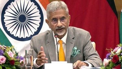 External Affairs Minister S Jaishankar addresses a joint press conference at Hyderabad House, in New Delhi on Wednesday. (ANI ) External Affairs Minister S Jaishankar addresses a joint press conference at Hyderabad House, in New Delhi on Wednesday. (ANI )