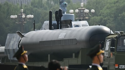 On the HSU100 unmanned underwater vehicle, defence analyst Alex Luck told AFP that it was more mysterious but is said to be an uncrewed minelaying capability. (AFP)