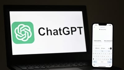 An illustration photograph taken on February 20, 2025 shows ChatGPT app and website are displayed on a phone and laptop screens. (AFP) An illustration photograph taken on February 20, 2025 shows ChatGPT app and website are displayed on a phone and laptop screens. (AFP)