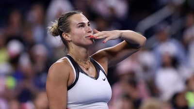 Aryna Sabalenka celebrates (Getty Images via AFP) Aryna Sabalenka celebrates (Getty Images via AFP)
