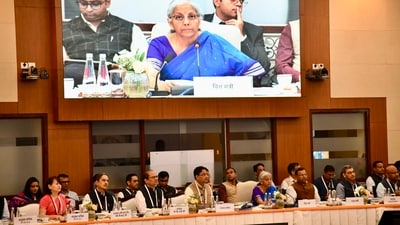 Union Finance Minister Nirmala Sitharaman chairs the GST Council meeting in New Delhi on Wednesday, 3 September. (PIB) Union Finance Minister Nirmala Sitharaman chairs the GST Council meeting in New Delhi on Wednesday, 3 September. (PIB)