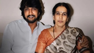 Kichcha Sudeep's mother, Saroja Sanjeev, died at age 86 in Bengaluru last year. Kichcha Sudeep's mother, Saroja Sanjeev, died at age 86 in Bengaluru last year.