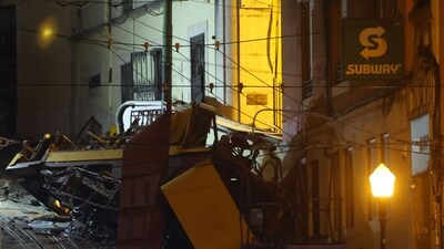 A picture taken on September 3, 2025 shows a funicular railway after an accident that killed 15 in Lisbon. (AFP) A picture taken on September 3, 2025 shows a funicular railway after an accident that killed 15 in Lisbon. (AFP)