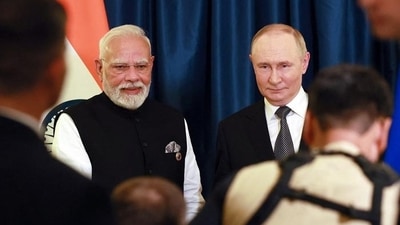 Russian President Vladimir Putin and Prime Minister Narendra Modi attend a meeting on the sidelines of the Shanghai Cooperation Organisation (SCO) summit. (HT_PRINT) Russian President Vladimir Putin and Prime Minister Narendra Modi attend a meeting on the sidelines of the Shanghai Cooperation Organisation (SCO) summit. (HT_PRINT)