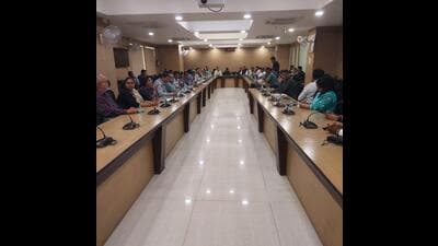 The issue was highlighted during a meeting of the water committee on Tuesday, which was chaired by the additional commissioner and attended by senior officials from the water supply department. (HT) The issue was highlighted during a meeting of the water committee on Tuesday, which was chaired by the additional commissioner and attended by senior officials from the water supply department. (HT)