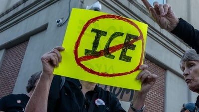 Who is Sharereh Moghadam? Woman with green card detained in US by ICE, husband says ‘she passed exam for citizenship’ (Photo by SPENCER PLATT / GETTY IMAGES NORTH AMERICA / Getty Images via AFP - representational image) (Getty Images via AFP) Who is Sharereh Moghadam? Woman with green card detained in US by ICE, husband says ‘she passed exam for citizenship’ (Photo by SPENCER PLATT / GETTY IMAGES NORTH AMERICA / Getty Images via AFP - representational image) (Getty Images via AFP)
