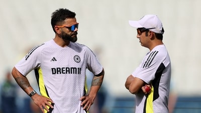India's Virat Kohli (L) chats with India's head coach Gautam Gambhir during training session. (AFP) India's Virat Kohli (L) chats with India's head coach Gautam Gambhir during training session. (AFP)