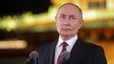 Russian President Vladimir Putin holds a press conference, at the end of his visit to China in Beijing, China, September 3, 2025. (Reuters)
