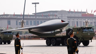 Multiple completely new types of unmanned aerial vehicles (UAVs) also debuted at China's V-day military parade. The Global Times reported that they are capable of stealth attacks, with wide coverage and autonomous collaboration, bringing innovative new patterns for future air combat. (Reuters)