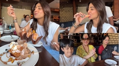 Shilpa Shetty at her restaurant Bastian in Mumbai's Bandra. Shilpa Shetty at her restaurant Bastian in Mumbai's Bandra.