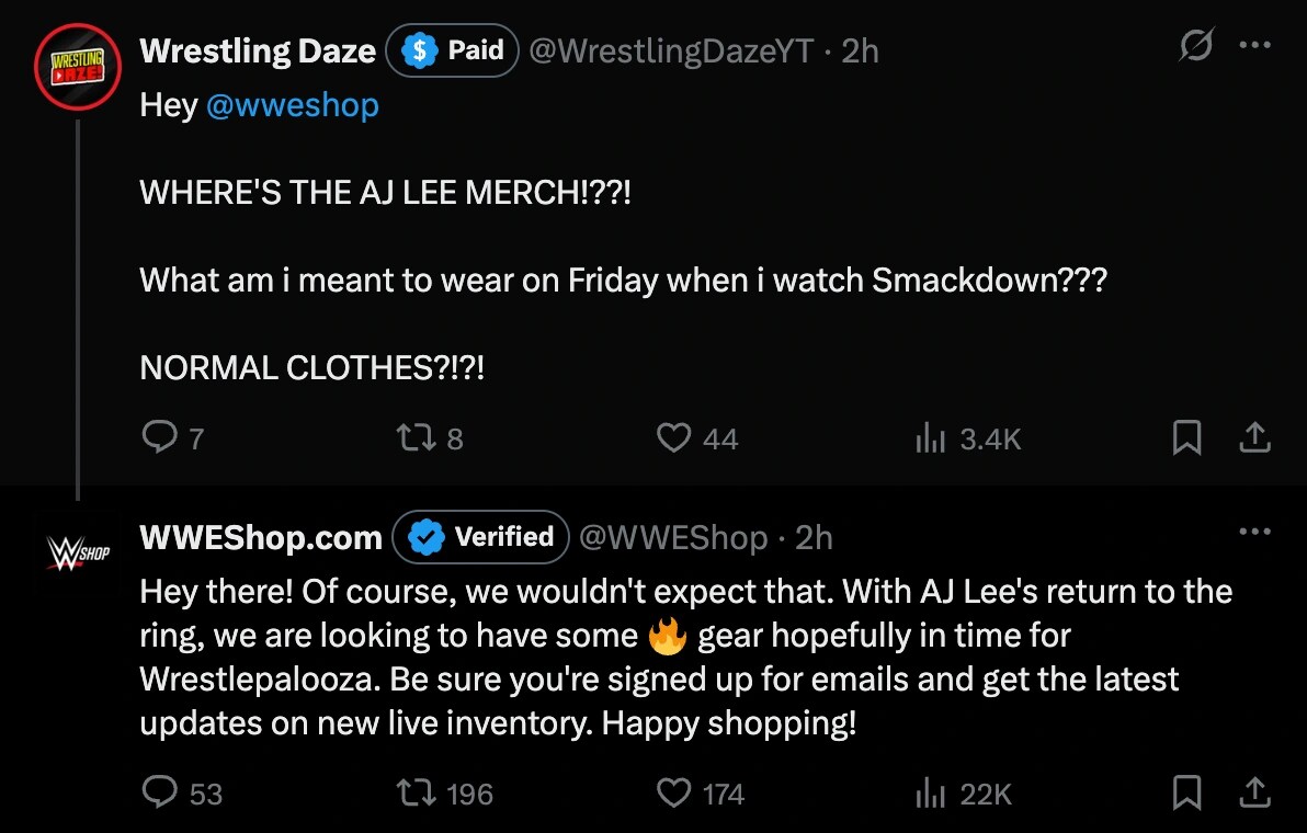 WWEShop might have accidentally dropped a hint on AJ Lee's return. WWEShop might have accidentally dropped a hint on AJ Lee's return.