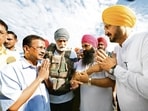 AAP national convener Arvind Kejriwal interacting with affected farmers in Kapurthala’s Sultanpur Lodhi on Thursday. (HT) AAP national convener Arvind Kejriwal interacting with affected farmers in Kapurthala’s Sultanpur Lodhi on Thursday. (HT)