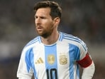 Lionel Messi in action for Argentina. Lionel Messi in action for Argentina.